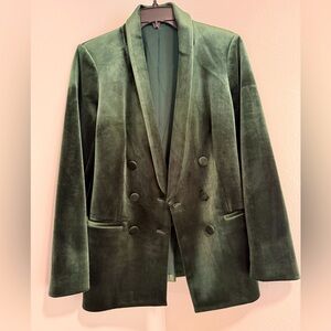 Velvet double breasted blazer